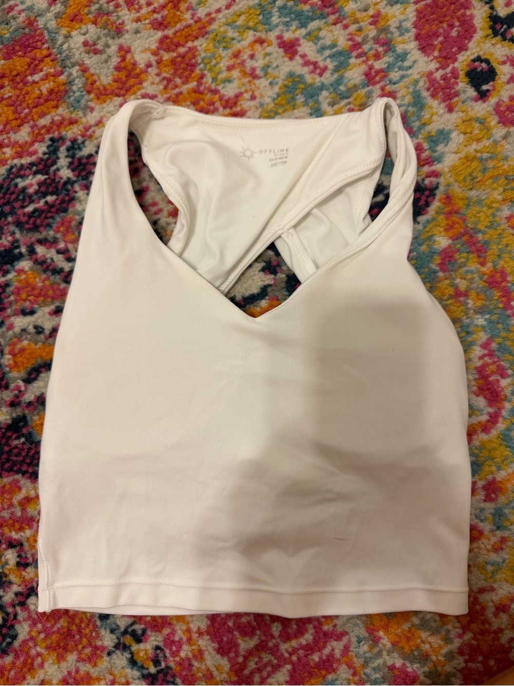 aerie offline White Racerback Crop Tank Top
